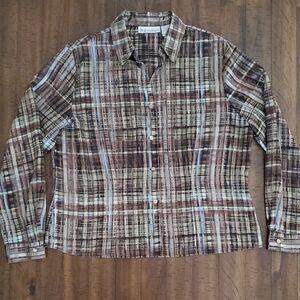 Vintage Dressbarn Women's Button Down Shirt Long Sleeve - Size XL